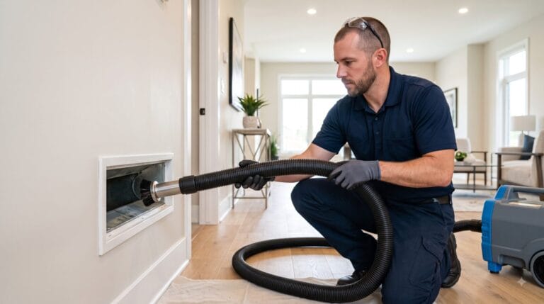 Professional residential air duct cleaning in a Jacksonville home